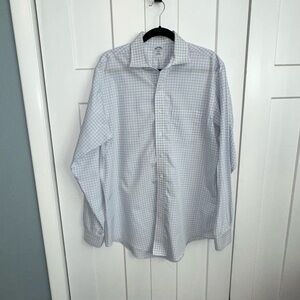 Brooks brothers 16 1/2 blue and white slim fit non iron shirt